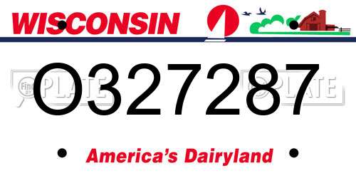 O327287 Wisconsin License Plate