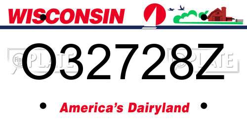 O32728Z Wisconsin License Plate