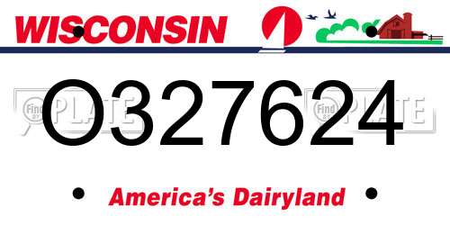 O327624 Wisconsin License Plate