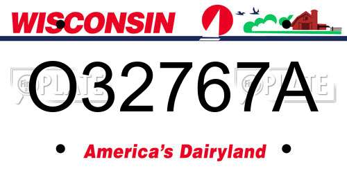 O32767A Wisconsin License Plate
