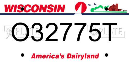 O32775T Wisconsin License Plate