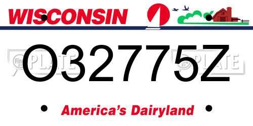 O32775Z Wisconsin License Plate
