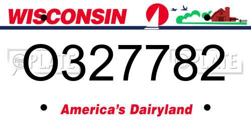 O327782 Wisconsin License Plate