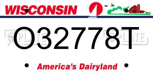 O32778T Wisconsin License Plate