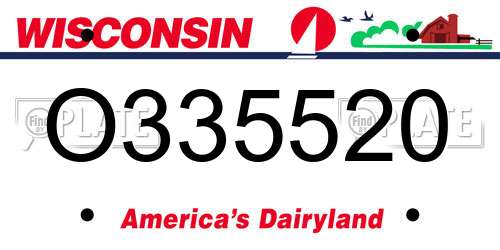 O335520 Wisconsin License Plate