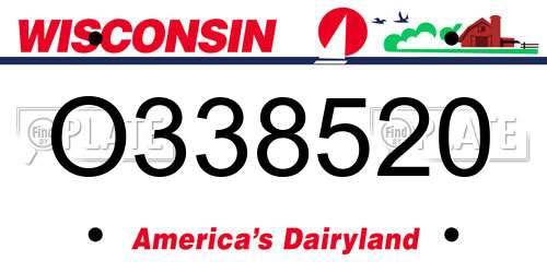 O338520 Wisconsin License Plate