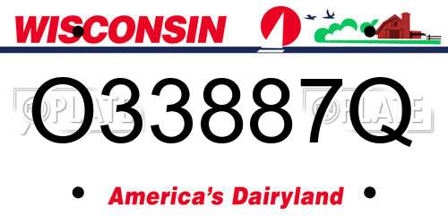 O33887Q Wisconsin License Plate