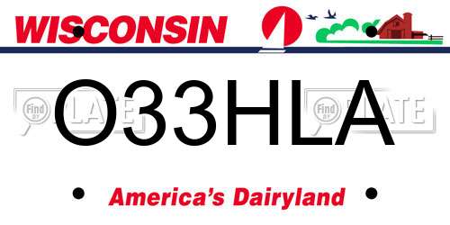 O33HLA Wisconsin License Plate