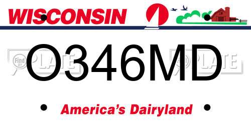 O346MD Wisconsin License Plate