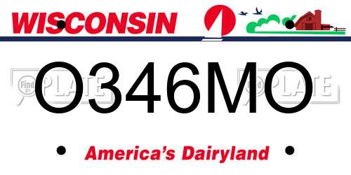 O346MO Wisconsin License Plate