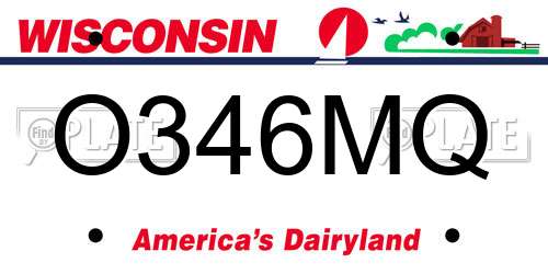 O346MQ Wisconsin License Plate