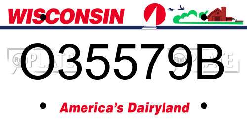 O35579B Wisconsin License Plate