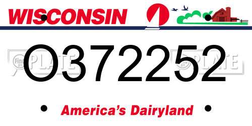 O372252 Wisconsin License Plate