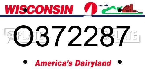 O372287 Wisconsin License Plate