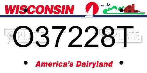 O37228T Wisconsin License Plate