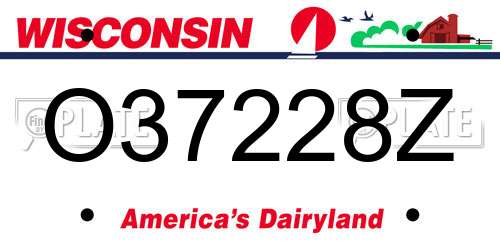O37228Z Wisconsin License Plate