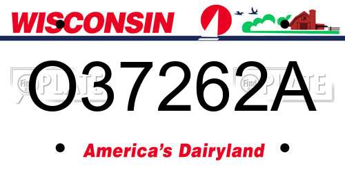 O37262A Wisconsin License Plate