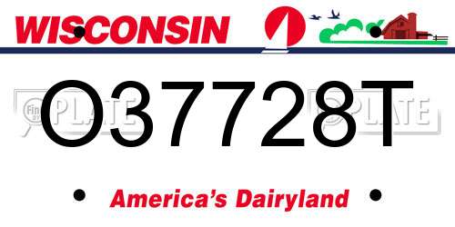 O37728T Wisconsin License Plate