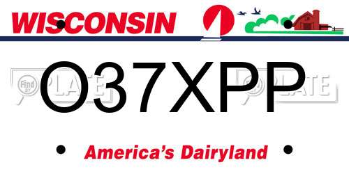 O37XPP Wisconsin License Plate