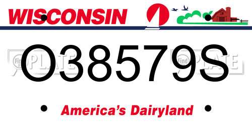 O38579S Wisconsin License Plate
