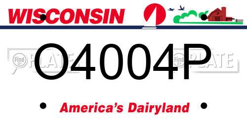 O4004P Wisconsin License Plate