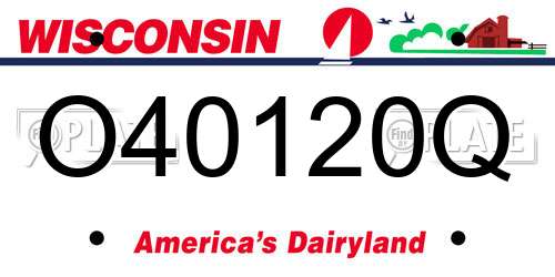 O40120Q Wisconsin License Plate