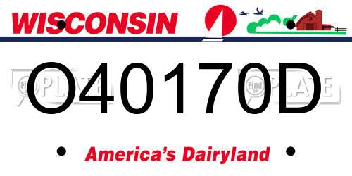 O40170D Wisconsin License Plate