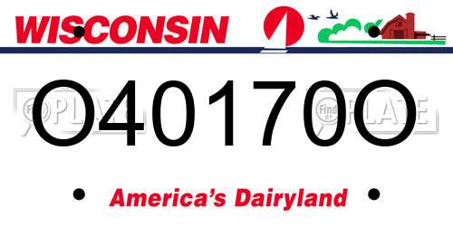O40170O Wisconsin License Plate