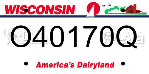 O40170Q Wisconsin License Plate