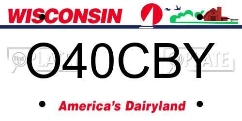 O40CBY Wisconsin License Plate