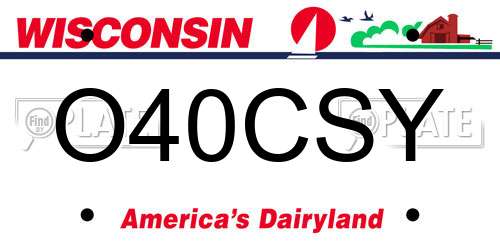 O40CSY Wisconsin License Plate