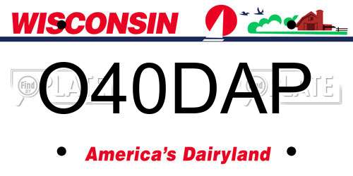 O40DAP Wisconsin License Plate