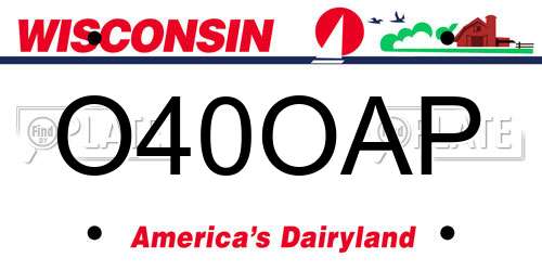 O40OAP Wisconsin License Plate