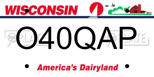 O40QAP Wisconsin License Plate