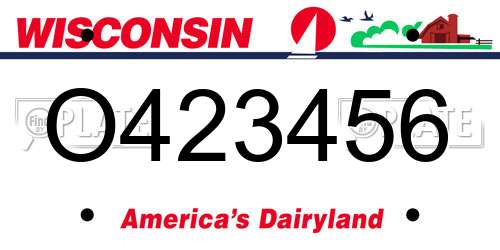 O423456 Wisconsin License Plate