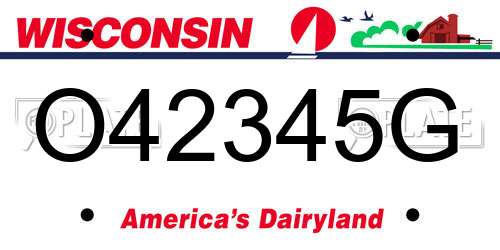 O42345G Wisconsin License Plate