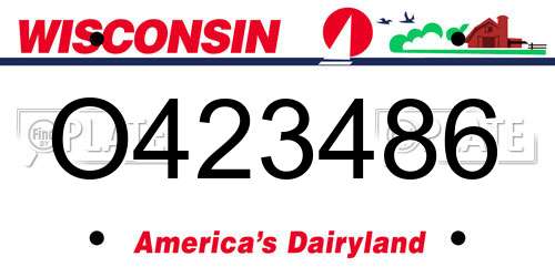 O423486 Wisconsin License Plate