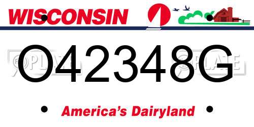 O42348G Wisconsin License Plate