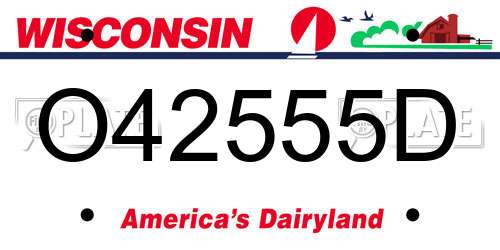 O42555D Wisconsin License Plate