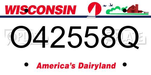 O42558Q Wisconsin License Plate