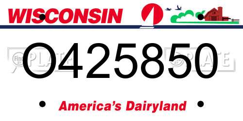 O425850 Wisconsin License Plate
