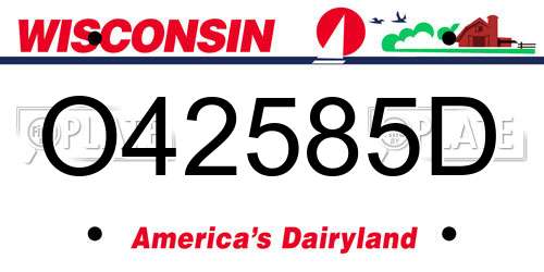 O42585D Wisconsin License Plate