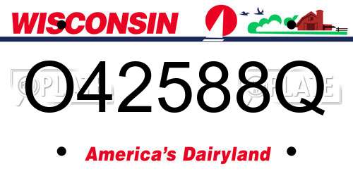 O42588Q Wisconsin License Plate