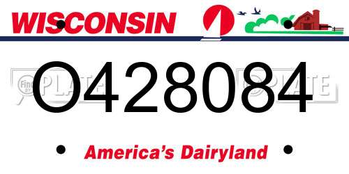 O428084 Wisconsin License Plate