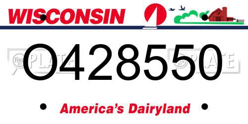 O428550 Wisconsin License Plate