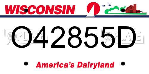 O42855D Wisconsin License Plate