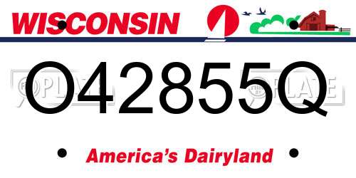 O42855Q Wisconsin License Plate