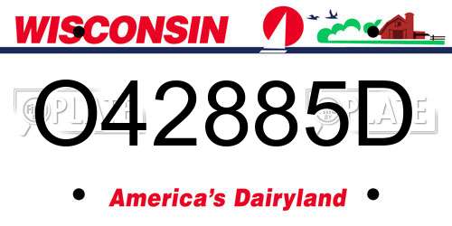 O42885D Wisconsin License Plate