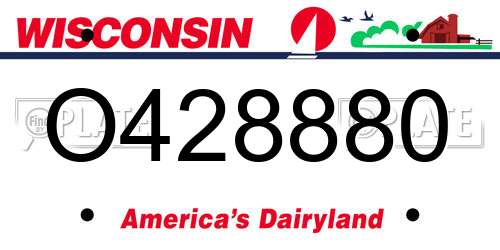 O428880 Wisconsin License Plate