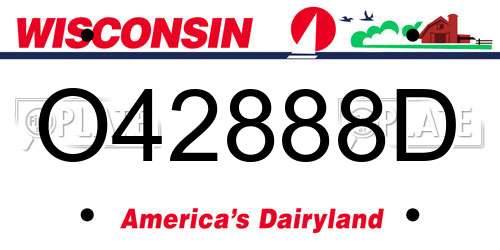 O42888D Wisconsin License Plate